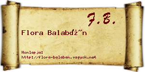 Flora Balabán névjegykártya